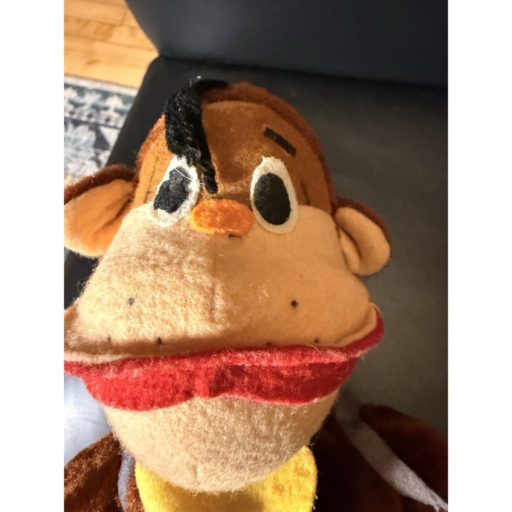 Vintage Ideal Toy Corp Monkey Plush Doll Red Shorts Green Shoes Bow Tie Retro - Picture 14 of 16